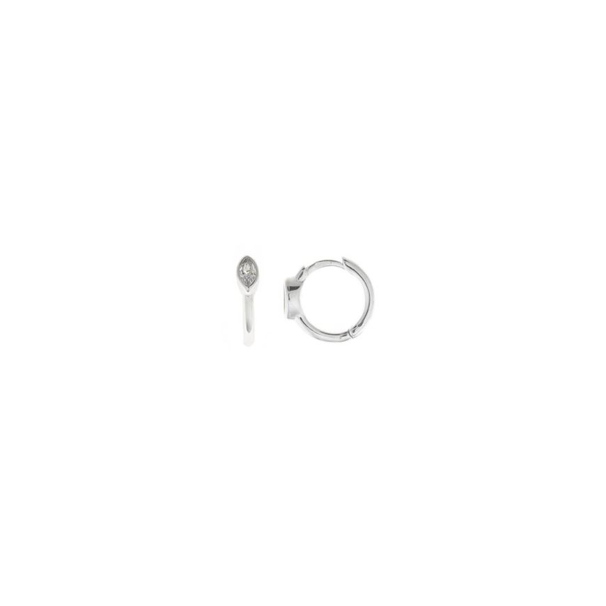 Foto de Pendientes aro de plata baño rodio con circonita ovalada