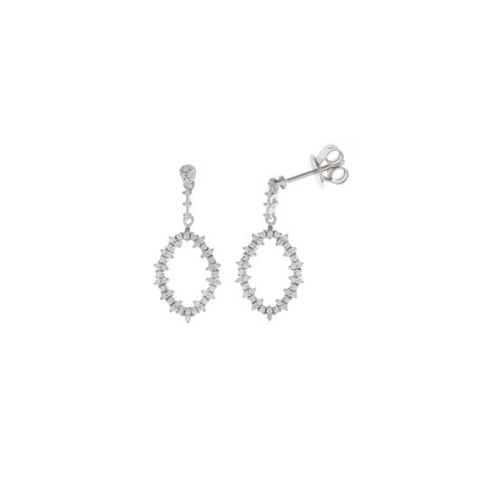 Picture of Pendientes de plata con óvalos de circonitas blancas brillantes