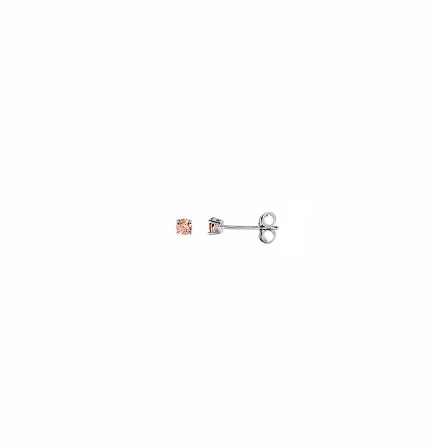 Foto de Pendientes punto de luz 3mm en plata con circonitas melocoton 