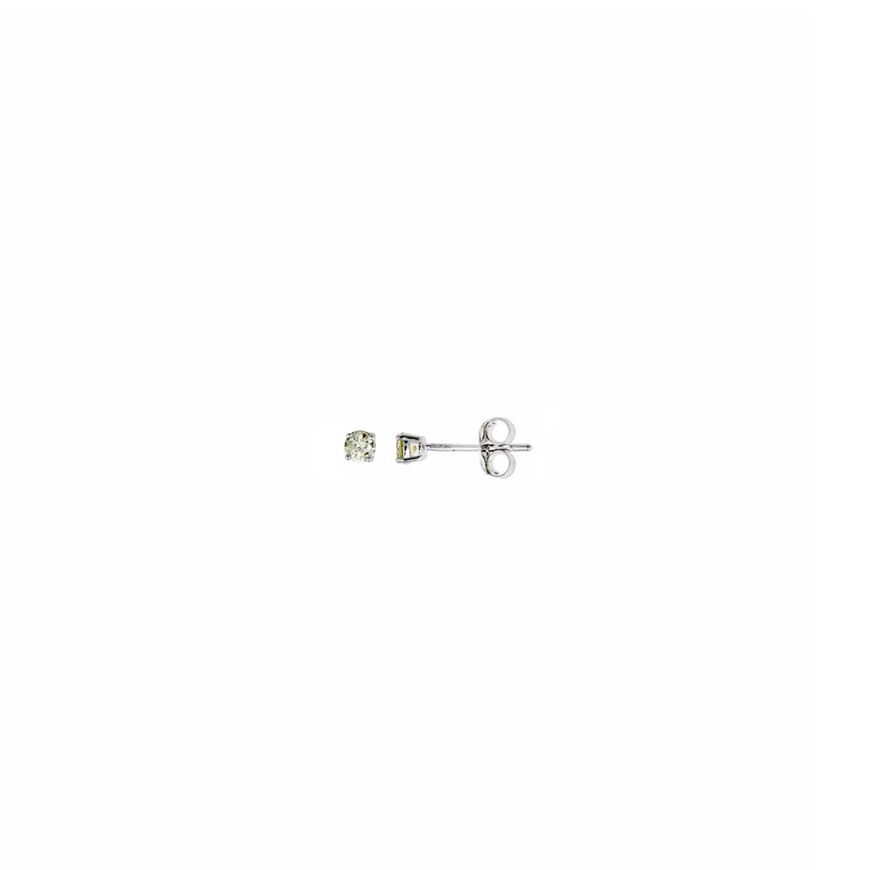 Foto de Pendientes punto de luz 3mm en plata con circonitas amarillas