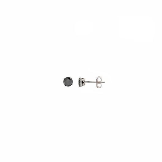 Picture of Pendientes punto de luz 5mm en plata con circonitas negras