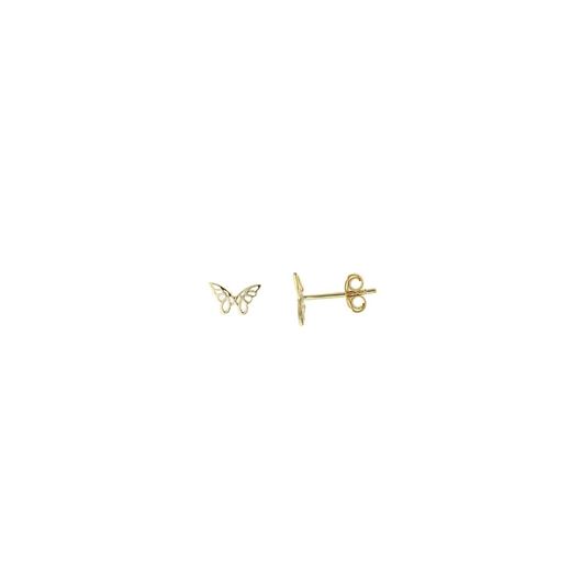 Foto de Pendientes de plata baño oro mariposa 