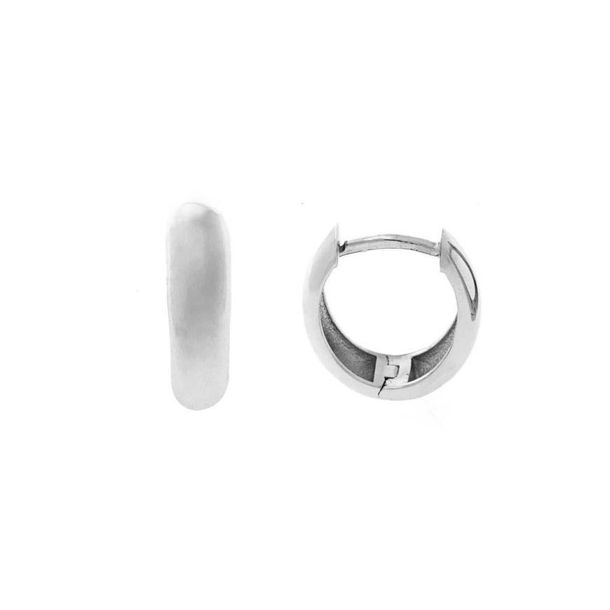 Foto de Pendientes aro de plata baño rodio pulido