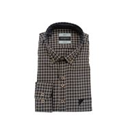 Foto de Camisa manga larga regular fit en cuadro vichy gris y marino