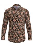 Foto de Camisa estampado hojas fondo negro