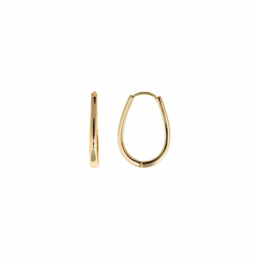 Foto de Pendientes Hoops aro ovalado de plata baño oro