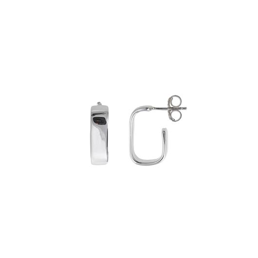Foto de Pendientes aro rectangular de plata baño rodio 