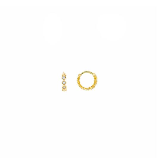 Picture of Pendientes de plata baño oro tipo aritos con circonitas 