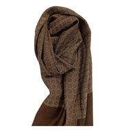 Foto de Foulard marrón y círculos en tostado 58x195 cm