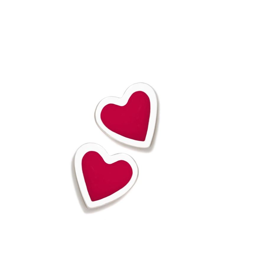 Foto de Pendientes Nácara corazón rojo