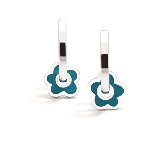 Picture of Pendientes criolla Nácara flor azul