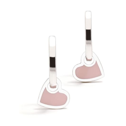 Picture of Pendientes criollas Nácara corazón rosa