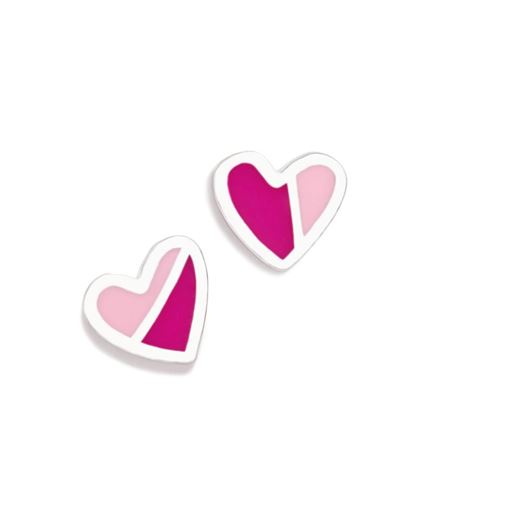 Picture of Pendientes Block corazón fucsia/rosa
