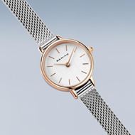 Foto de Set Reloj Bering clásico 22mm + pulsera acero y baño rose