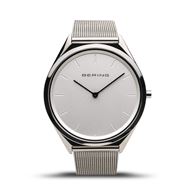 Foto de Reloj unisex ultra slim esfera y malla plateada 39mm