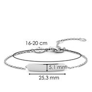 Picture of Pulsera de plata con baño de rodio con placa rectangular