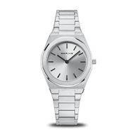 Foto de Reloj Classic plateado pulido, esfera tornasolada