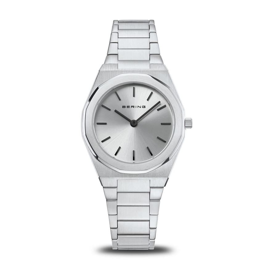 Foto de Reloj Classic plateado pulido, esfera tornasolada