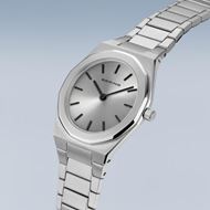Foto de Reloj Classic plateado pulido, esfera tornasolada