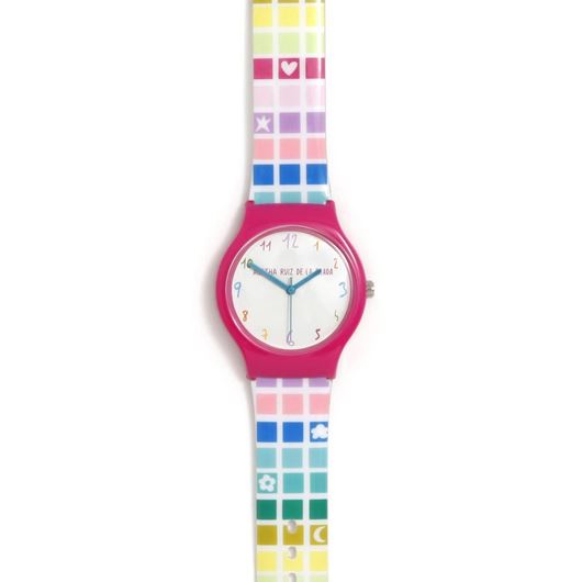 Foto de Reloj flip cuadritos multicolor