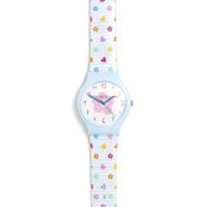 Foto de Reloj flip rayas azules con iconos
