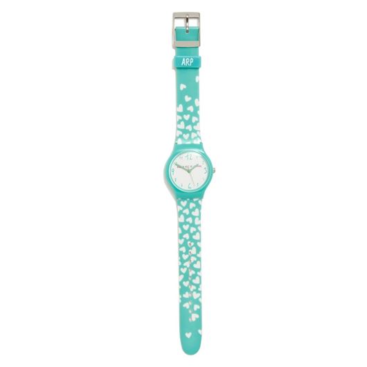 Picture of Reloj flip corazones turquesa