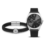 Foto de Set reloj Sailing negro 40mm + pulsera hombre