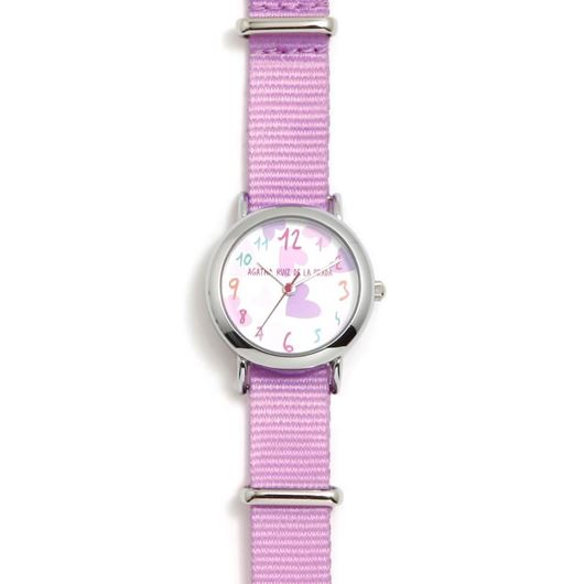 Foto de Reloj analógico corazones lavanda