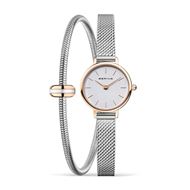 Foto de Set Reloj Bering clásico 22mm + pulsera acero y baño rose