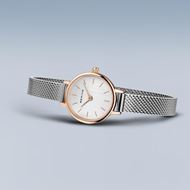 Foto de Set Reloj Bering clásico 22mm + pulsera acero y baño rose