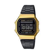 Foto de Reloj digital retro negro y dorado