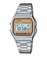 Foto de Reloj unisex Retro Vintage Casio acero inoxidable tono plateado y beige