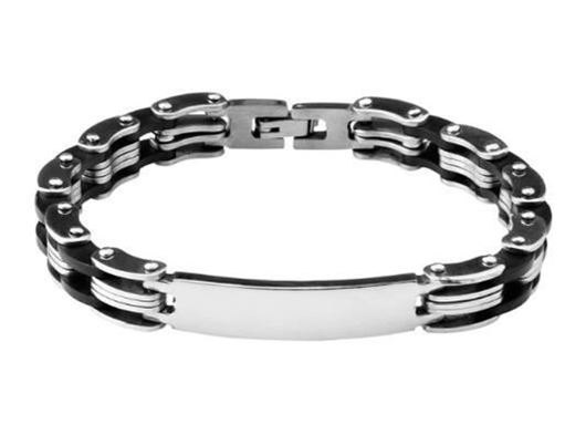 Foto de Pulsera de acero y caucho 21cm