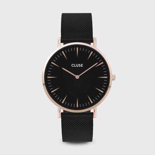 Picture of Reloj Cluse Boho Chic Malla Negro, Color Oro Rosa