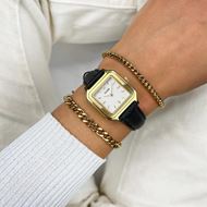 Foto de Reloj Cluse Graceful Petite de Piel, Lagarto Negro, Color Dorado