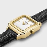 Foto de Reloj Cluse Graceful Petite de Piel, Lagarto Negro, Color Dorado