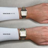 Foto de Reloj Cluse Graceful Petite de Piel, Lagarto Negro, Color Dorado