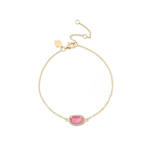Picture of Pulsera plata  baño oro y rubí con circonitas blancas