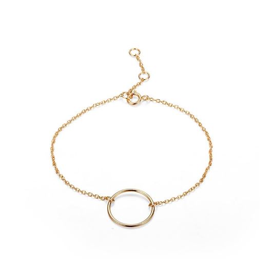 Picture of Pulsera de plata baño oro con circulo 15mm