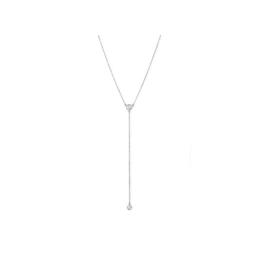 Picture of Collar escote en V en plata con circonitas blancas