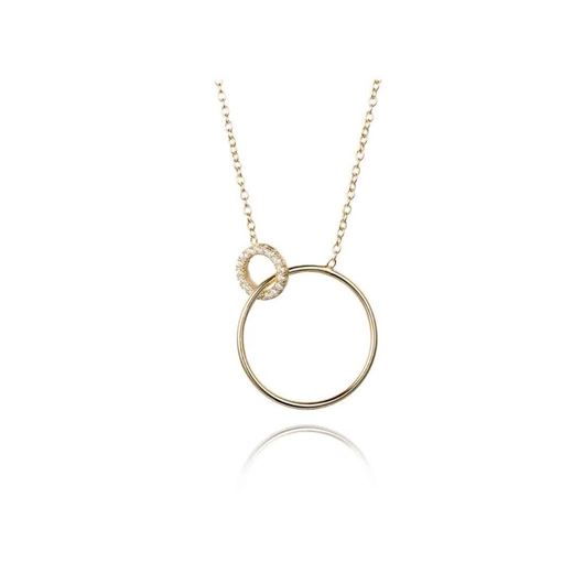 Picture of Collar círculos entrelazados en plata baño oro y circonitas blancas