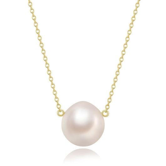 Picture of Collar de plata baño oro y perla barroca 12-13mm