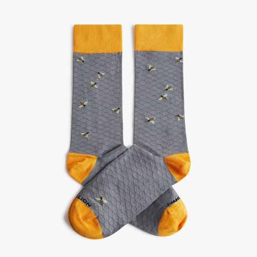 Picture of Calcetines Abejas gris y amarillo