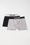 Foto de Pack 2 calzoncillos negro liso y gris con logo marca