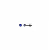 Foto de Pendientes punto de luz 3mm de plata baño rutenio con circonitas azules