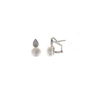 Foto de Pendientes de plata baño rodio con perlas agua dulce y circonitas