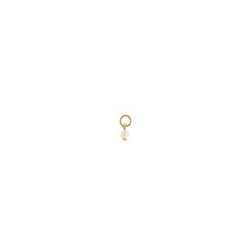 Foto de Charm de plata baño de oro esfera blanca