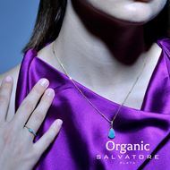 Picture of Anillo plata baño oro con baguet amazonita y circonitas azul