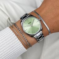 Foto de Reloj Féroce Petite plateado con esfera verde