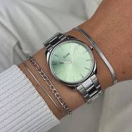 Foto de Reloj Féroce Petite plateado con esfera verde